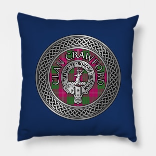 Clan Crawford Crest & Tartan Knot Pillow