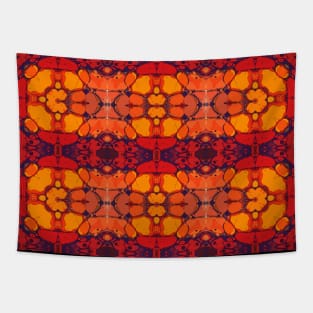 Red and Orange Stained Glass Looking Pattern  - WelshDesignsTP005 Tapestry