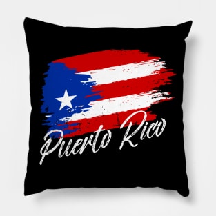 Puerto Rican Flag - Grunge design - white Pillow