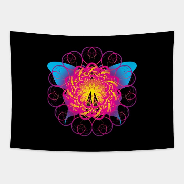 Rainbow Butterfly Tapestry by Danion