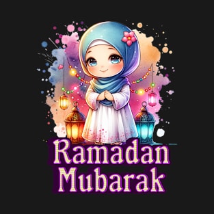 Ramadan Mubarak Cute Hijabi Girl Happy Ramadan T-Shirt