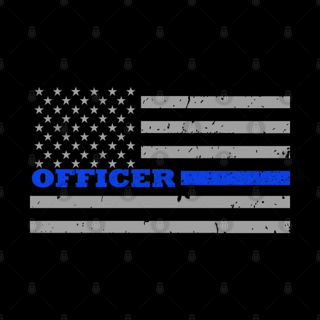 Police Officer Thin Blue Line Flag by bluelinemotivation