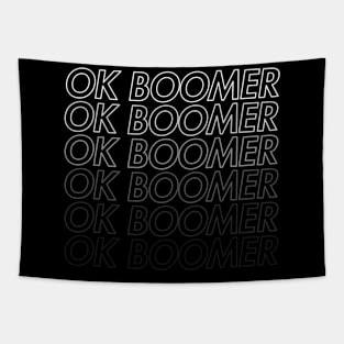 OK Boomer fade on black Tapestry