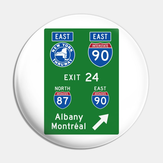 New York Thruway Eastbound Exit 24: Albany Montréal I-90 I-87 Pin by MotiviTees