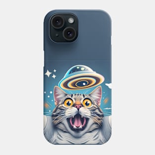 Cat Selfie With UFO Phone Case