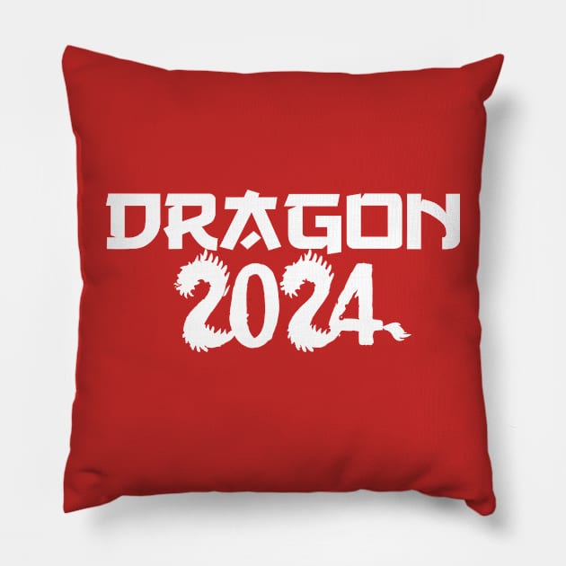 Year of the Dragon Happy Chinese dragon New Year 2024 gift Pillow by NIKA13