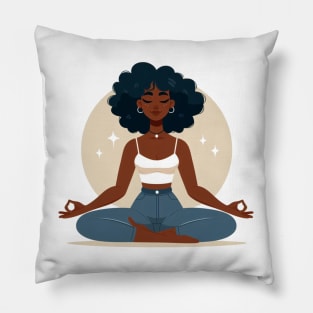 Black woman doing Yoga Pillow