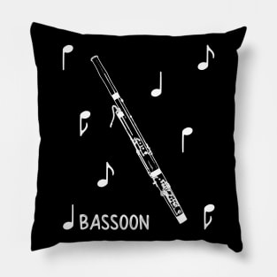 Musical Notes Bassoon Pillow