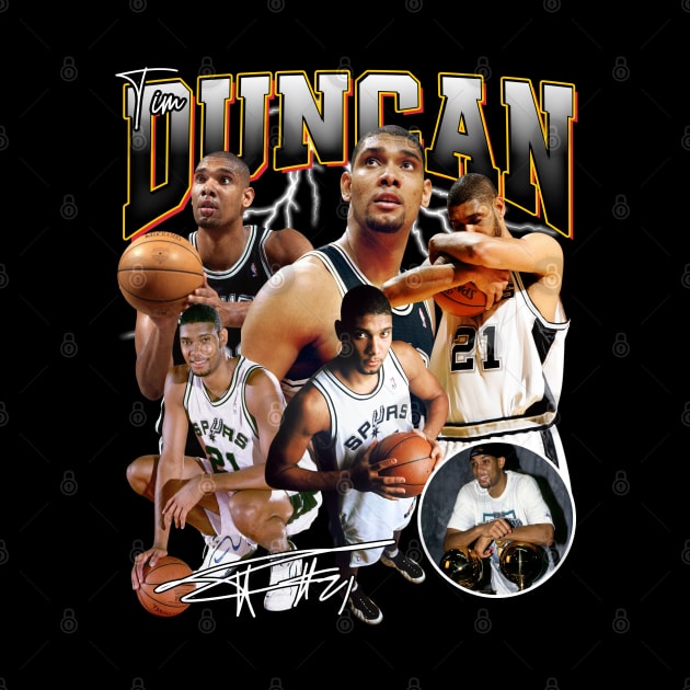 Tim Duncan The Big Fundamental Basketball Signature Vintage Retro 80s 90s Bootleg Rap Style by CarDE