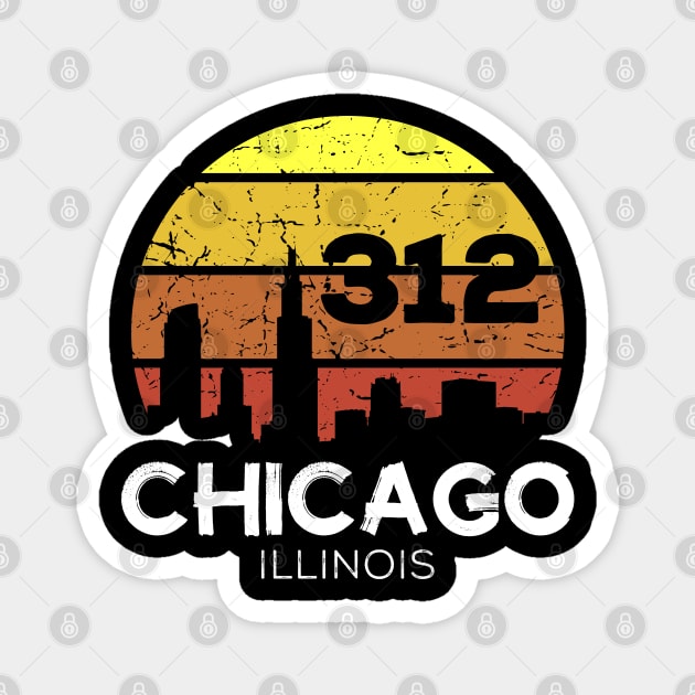 Chicago Illinois 312 Area Code Magnet by Design_Lawrence