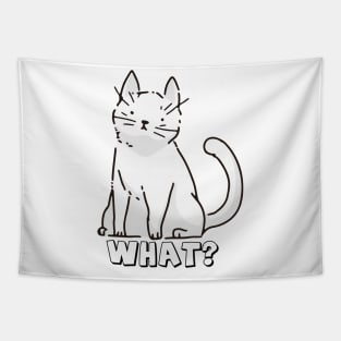 The Derpy What Cat the Funny cute cat Fun T-shirt Tapestry