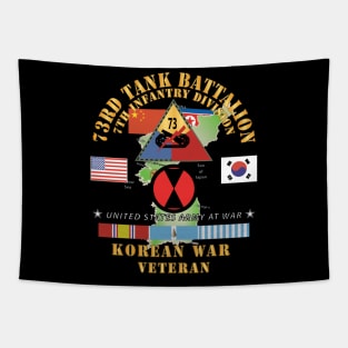 73rd Tank Battalion, 7th Infantry Div - VS NK - China, Korean War w Korea Map Green  X 300 Tapestry