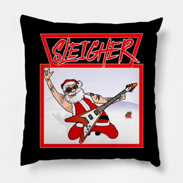 Sleigher Pillow by Slap Cat Designs