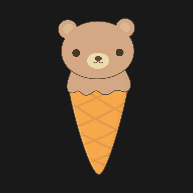 Kawaii Brown Bear Ice Cream T-Shirt by happinessinatee