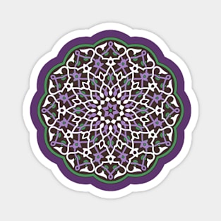 Circle Pattern Vector Art Green Violet White Magnet