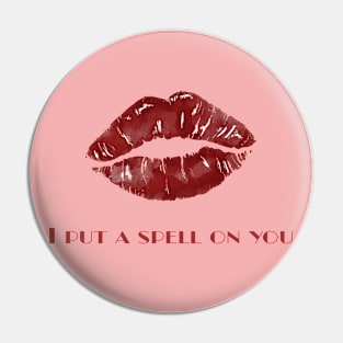 Red Lips Halloween Love Spell Pin