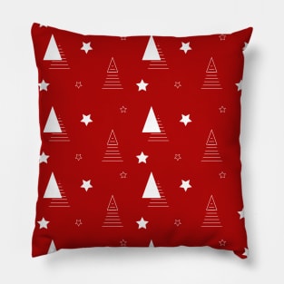 Red Christmas pattern elegant minimal tree Pillow