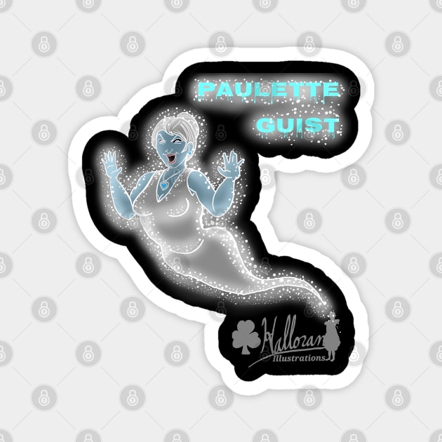 Paulette Guist the Hauntingly Friendly Ghost Magnet by Halloran Illustrations