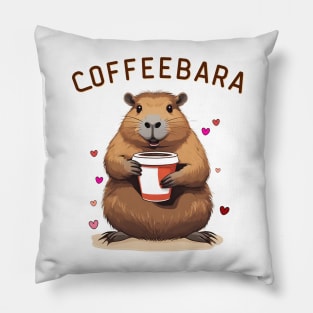 Capybara Coffee Lover Coffeebara Funny Capibara Pillow