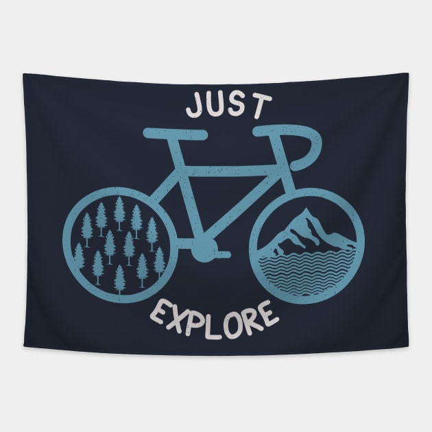 retro vintage bike with aesthetic nature Tapestry by teemarket