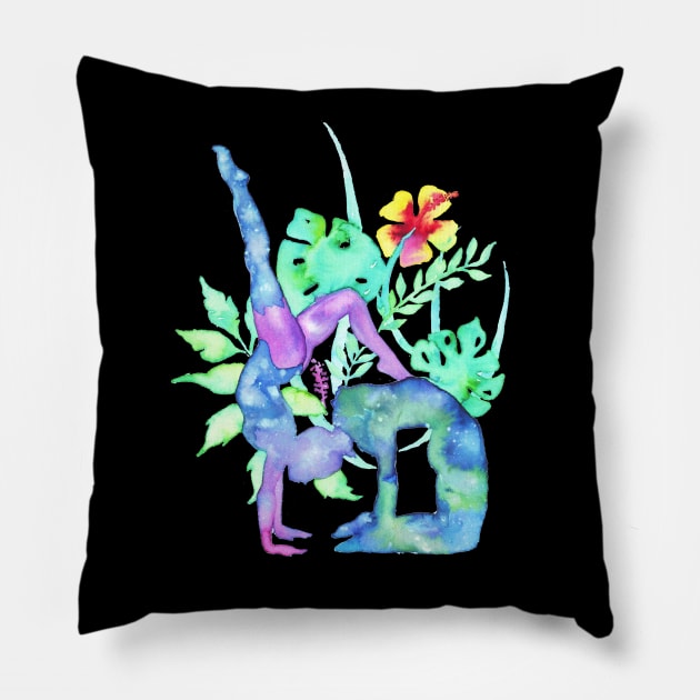 Acro Yoga Flora Girls Pillow by LaBellaCiambella