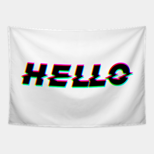 HELLO - Glitched Tapestry by lldesigns