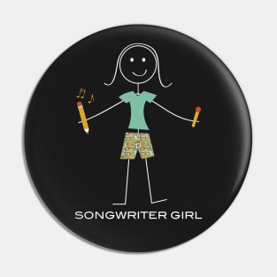 Funny Womens Songwriter Design Pin