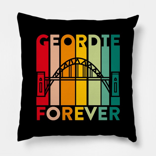 Geordie Forever | Newcastle Geordie Toon Army Vintage Sunset Pillow by Rixta Tees