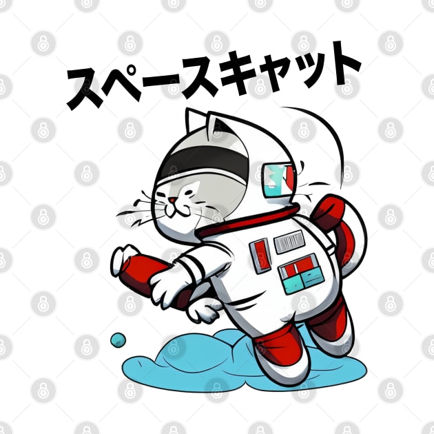 SPACE CAT JAPANESE by geeklyshirts