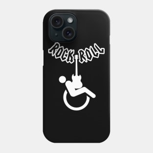 Wheelchair humor rock and roll logo Phone Case