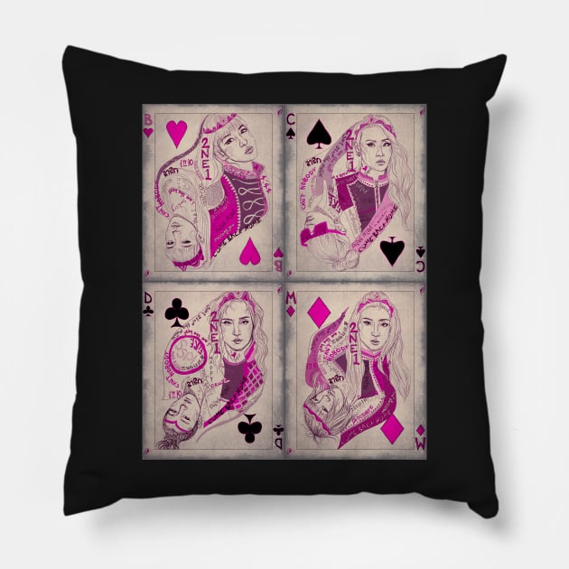 2NE1 - Queens fanart series Pillow by dangerbeforeyou