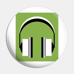 Headphones in Greenery Pin