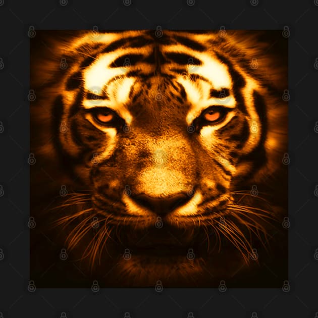 Striking Beautiful Tiger Stare, Vibrant Graphic Art of Tiger face available on many products by tamdevo1