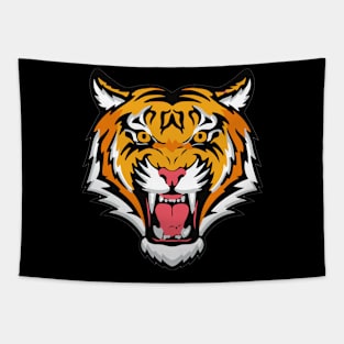 Fierce Tiger Face Roaring Design Tapestry