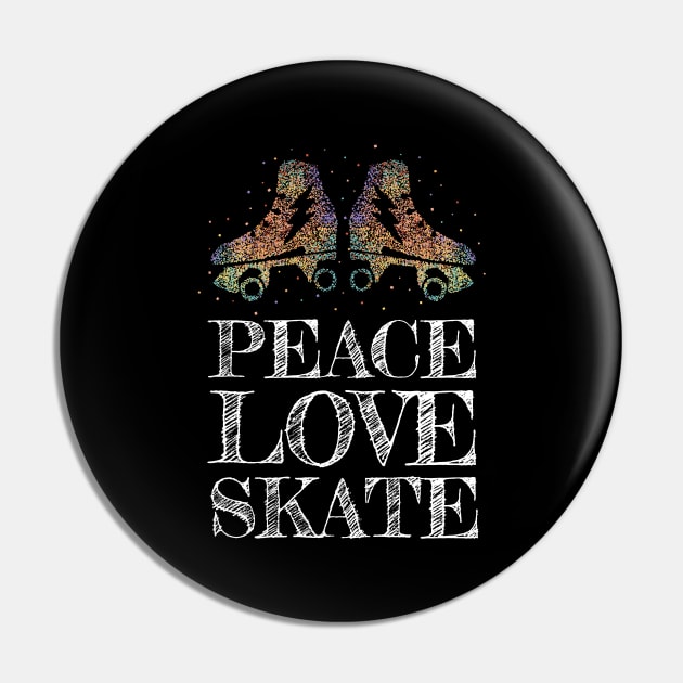 Peace Love Skate Roller Skates Roller Skate Pin by Kater Karl