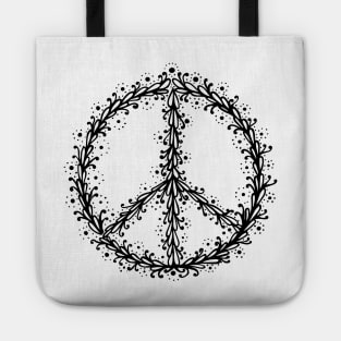 Doodle Peace Symbol Tote