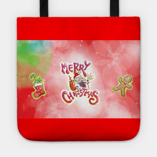 Merry Christmas with Old Man Joe! The BEST hand drawn, symbolic, out of this world Christmas Cartoon Design EVER. Tote by BryanDassArt1