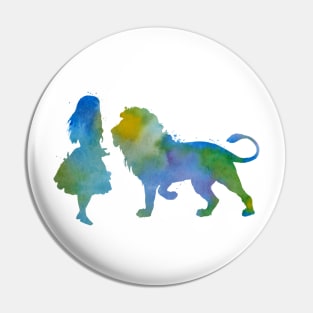 Lion and girl Pin