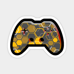 Honey Comb Yellow Pattern -Gaming Gamer Abstract - Gamepad Controller - Video Game Lover - Graphic Background Magnet