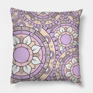 Pastel Color Layered Mandalas Pillow