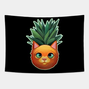 Pineapple cat Tapestry