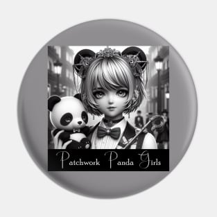 Patchwork Panda Girls Pin