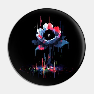 glitch flower - sci fi style Pin