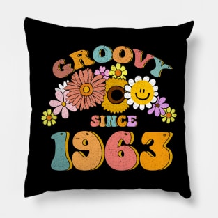 Groovy Since 1963 60 years old Vintage Retro 60th Birthday Pillow