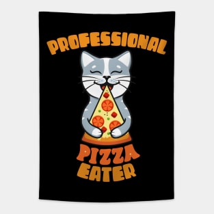 Professional Pizza Eater Cat Gift for Cat Pizza Lovers Tapestry