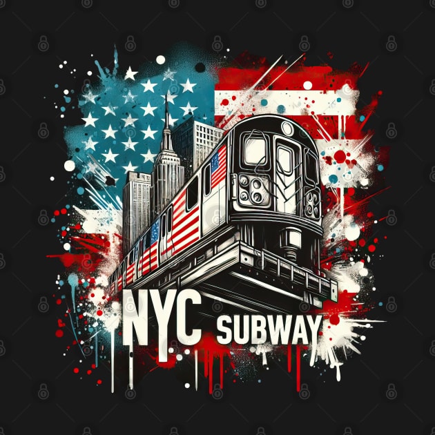 New York Subway Christmas Edition NYC Subway Train by Nysa Design