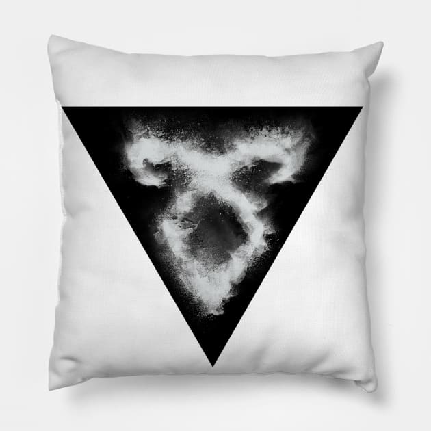 Shadowhunters rune / The mortal instruments - sand explosion with triangle (white) - Parabatai - gift idea Pillow by Vane22april