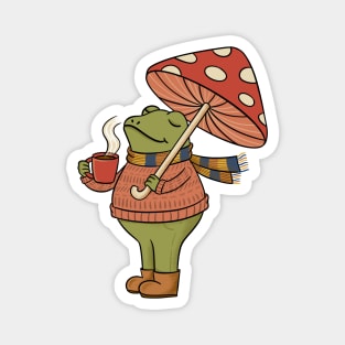 Cozy frog and mushroom Magnet