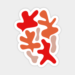 Tropical abstract shapes - Red Magnet