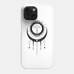 tarot astrology zodiac horoscope pagan themed graphic design Phone Case